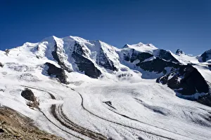 Pinnacle Collection: Mt Piz Palu in the back, Mt Bllavista on the right, Pers Glacier at front, Grisons, Switzerland