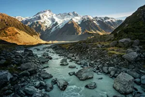 Snowcapped Mountain Collection: Mueller Glacier at Hooker valley track, Aoraki / Mount Cook National Park