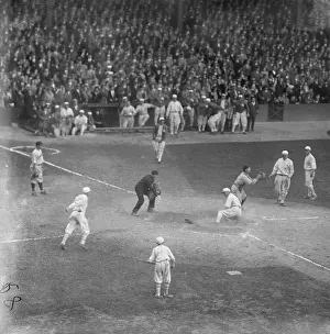 Mule Haas Sliding Into Home Plate