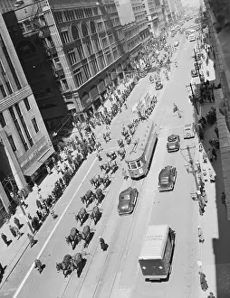 Public Relations Prints: Mule Train Starting Journey to New York City