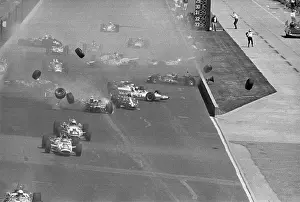 Formula One Racecar Prints: Multi-Car Crash During Indy 500
