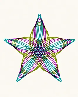Multi Color Star Shape Line Drawing