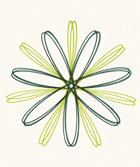 Illu Prints: Multi Green Flower Line Design
