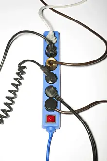 Live Prints: Multi-plug power strip with plugs and cables