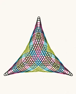 1940 1980 Retro Styled Image Prints: Multicolor Triangle Line Drawing