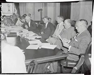 Walter F Prints: Munitions Committee Sitting at Conference Table