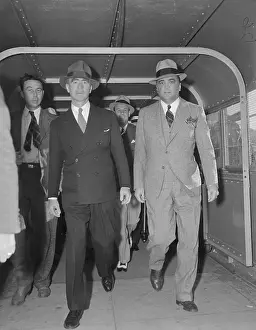 Edgar Hoover Prints: Murphy, Bowron and Hoover Arriving in LA