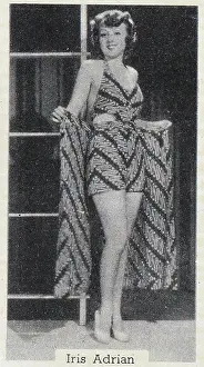 Murray's collectible tobacco card, Iris Adrian, Bathing Belles series, 1939