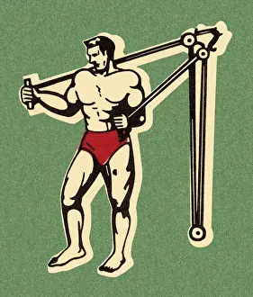 Adul Prints: Muscle Man Working Out