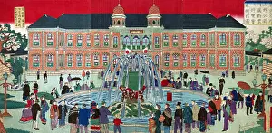 Umbrellas Prints: Museum at the Second National Industrial Exhibition in Ueno