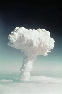 Hydrogen Prints: Mushroom Cloud Rising Over Ocean