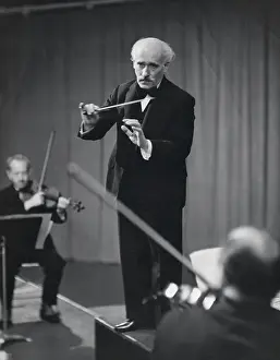 Music Conductor Toscanini Conducting Orchestra