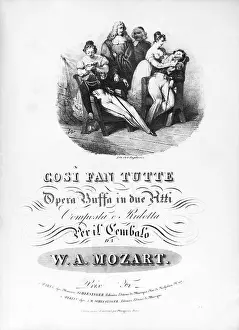 Prints of (Original Caption). Music sheet titlepage to Mozart's Casi Fan Tutte'. BPA2# 2488 Echoes of Sound: A Visual Journey Through Music History: Music Sheet Tilepage Of Casi Fan Tutte
