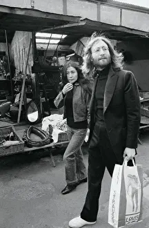 Musician John Lennon and Yoko Ono Shopping
