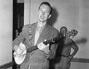 Banjoist Prints: Musician Pete Seeger Playing Banjo