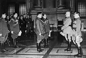 Palace Prints: Mussolini Greets Japanese Naval Aides