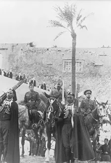 Mussolini Holding Sword