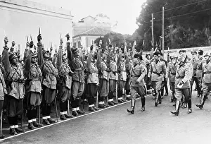Saluting Prints: Mussolini Reviewing Blackshirt Militia