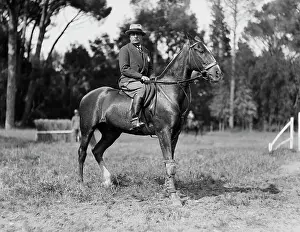 Informal Prints: Mussolini Riding Horse at Villa