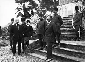 1920s Style Prints: Mustafa Kemal & Officers On Stairs