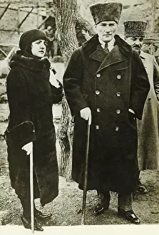 Nationalist Prints: Mustapha & Latifah Kemal Pasha W/Canes