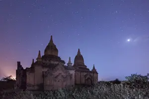 Myamar Landscape view of ancient pagoda field at bagan famouse place in Mandalay region, Myanmar