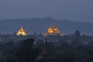 Beautiful Myanmar (formerly Burma) Prints: Myamar Landscape view of ancient pagoda field at bagan famouse place in Mandalay region