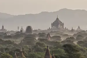 Beautiful Myanmar (formerly Burma) Prints: Myamar Landscape view of ancient pagoda field at bagan famouse place in Mandalay region
