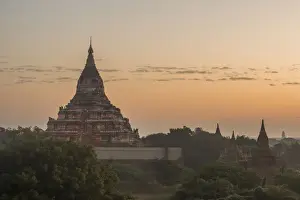 Beautiful Myanmar (formerly Burma) Prints: Myamar Landscape view of ancient pagoda field at bagan famouse place in Mandalay region