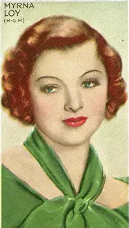 Myrna Loy, Champions of Screen & Stage, collectible Gallaher cigarette card, 1935