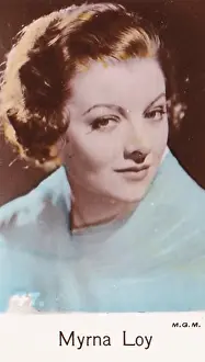 Myrna Loy, Film Stars series, collectible C T Bridgewater cigarette card, 1935