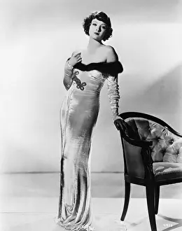 Velvet Prints: Myrna Loy In Glamorous Velvet Gown