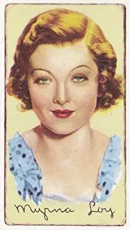 Myrna Loy, Signed Portraits of Famous Stars, collectible Gallaher cigarette card, 1935