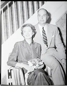 Newlyweds Prints: Myrna Loy W/Husband Howland W. Sargent
