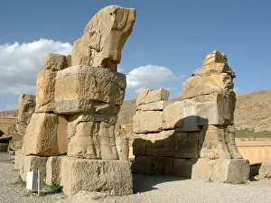 Destruction Prints: Mysterious ancient stone horses gate of Persepolis - Iran