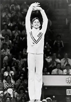 Tracksuit Prints: Nadia Comaneci Waving on Victory Stand