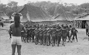 Community Prints: Naked Amazonian Villagers in Circle for Ritual
