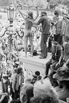 Naked Man at Antiwar Demonstration