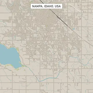 Idaho Prints: Nampa Idaho US City Street Map