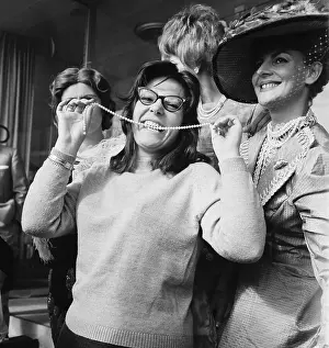 Biting Prints: Nana Mouskouri Biting a String of Pearls