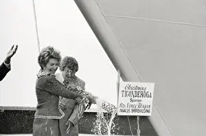 Nancy Reagan Christening Combat Ship