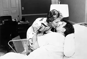 Nancy Reagan Greeting Ronald Reagan in Hospital