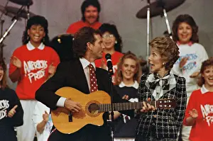 Nancy Reagan and Larry Gatlin Singing