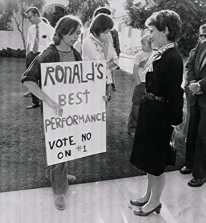 Nancy Reagan Listening to a Youth