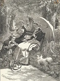 Nannies with Mother and Children in Park