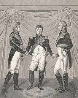 Alexander I Prints: Napoleon with Alexander I and Frederick III