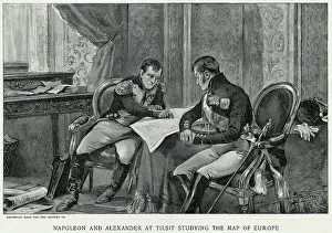 Alexander I Prints: Napoleon And Alexander Look At Map