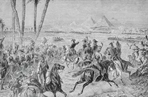 Kingdom Of France Prints: Napoleon and His Men Fighting at the Pyramids