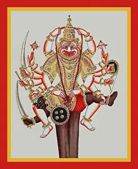 Stump Prints: Narasiṁha tearing apart Hiranyakaśipu