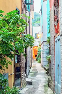 Narrow Alley In Vernazza Village, Cinque Terre, Italy